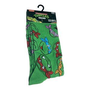 MensTeenage Mutant Ninja Turtles Crew Socks Fits 6-12 Nickelodeon Cartoon NWT